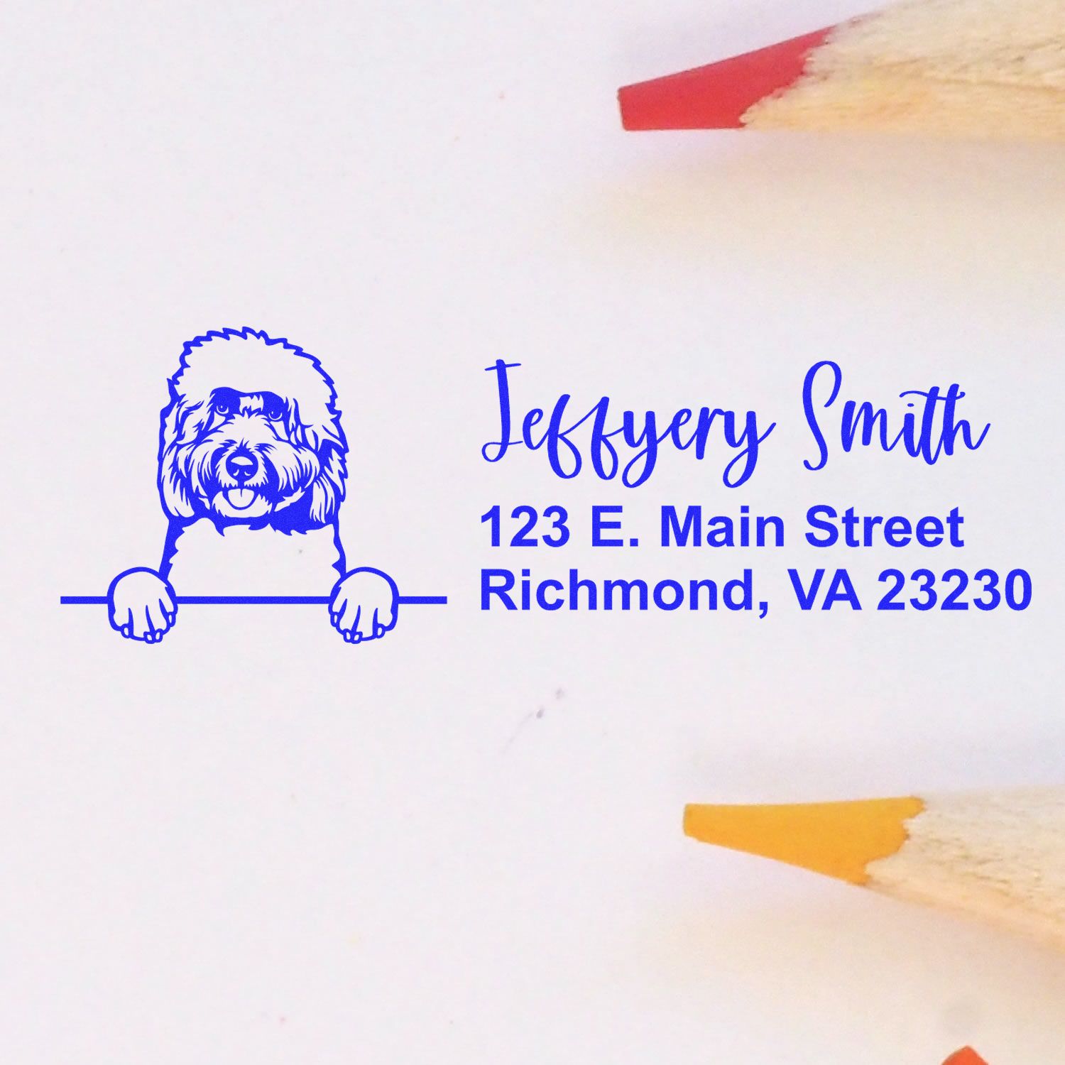 Goldendoodle Name and Address Stamp Self-Inking