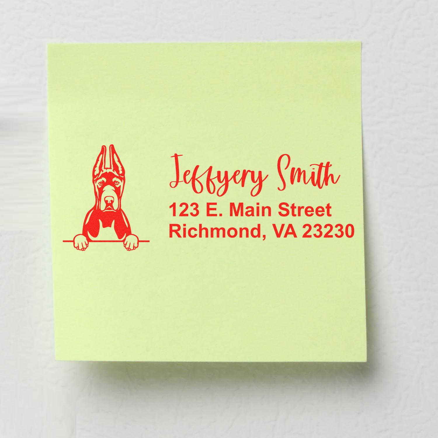 Pre-Inked Great Dane Cropped Ears Dog Personalized Address Stamp