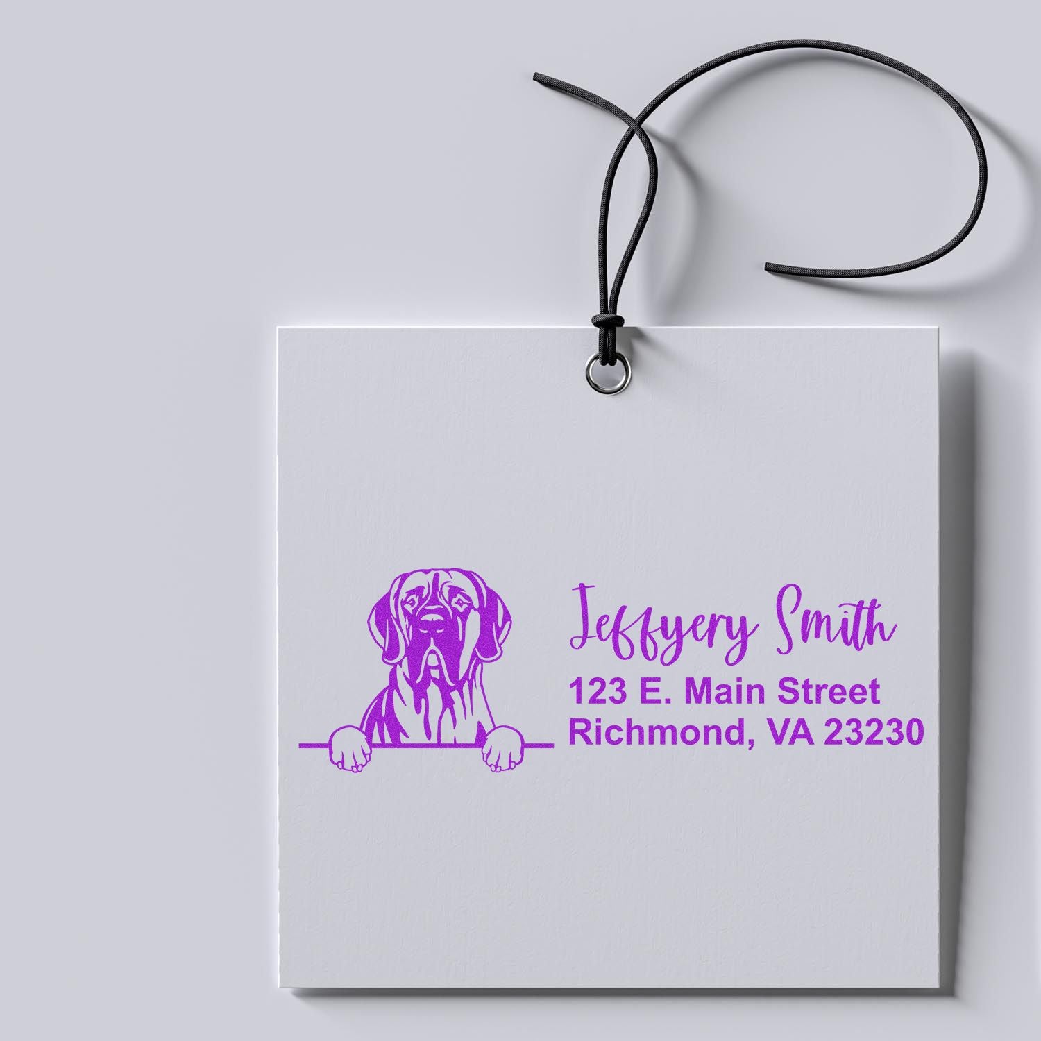 Pre-Inked Great Dane Dog Personalized Address Stamp