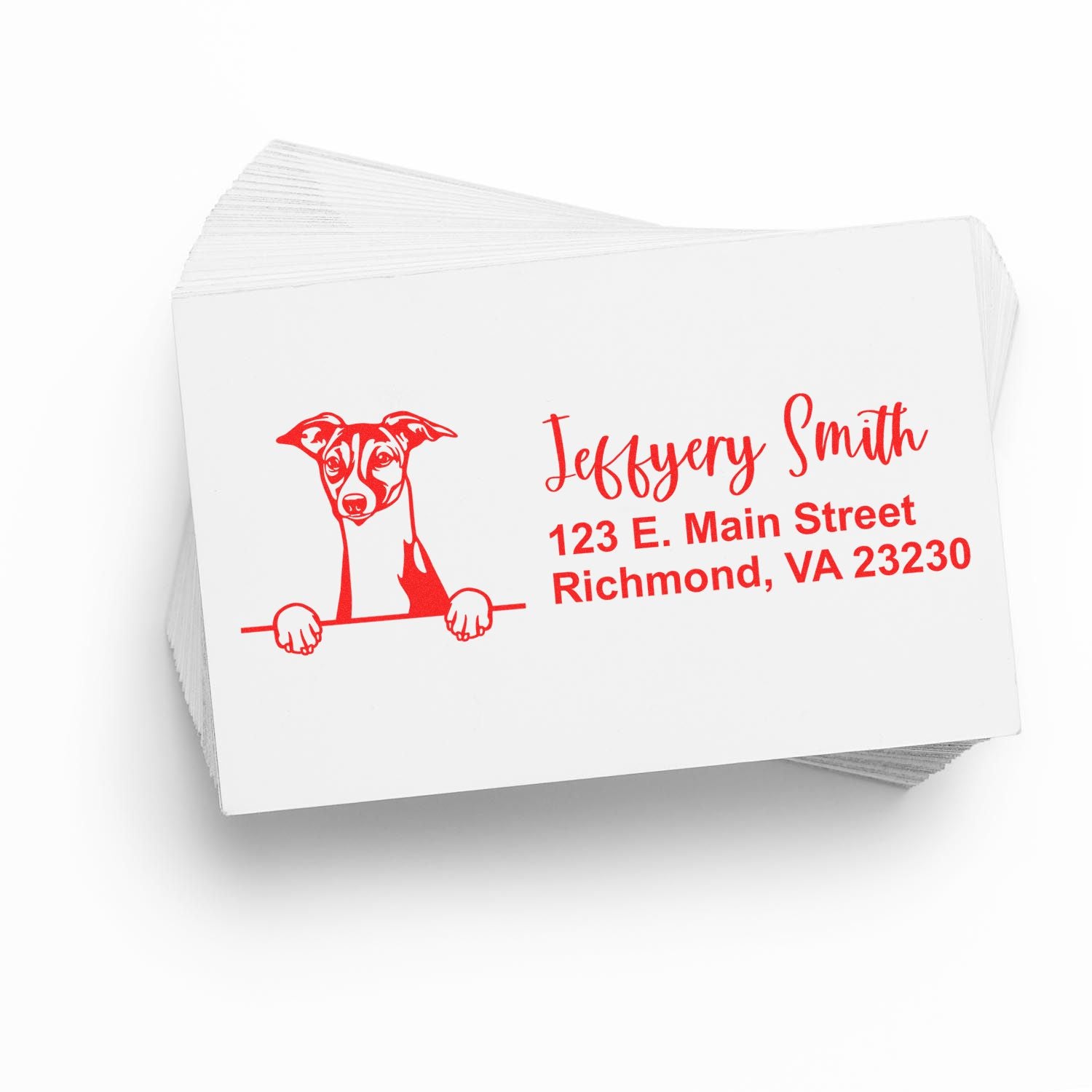 Slim Italian Greyhound Pre-Inked Customized Stamp