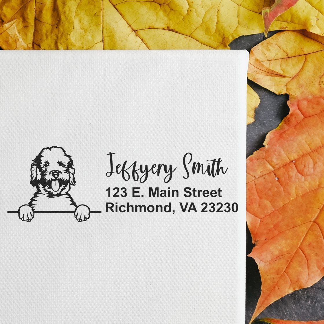 Pre-Inked Labradoodle Dog Personalized Address Stamp