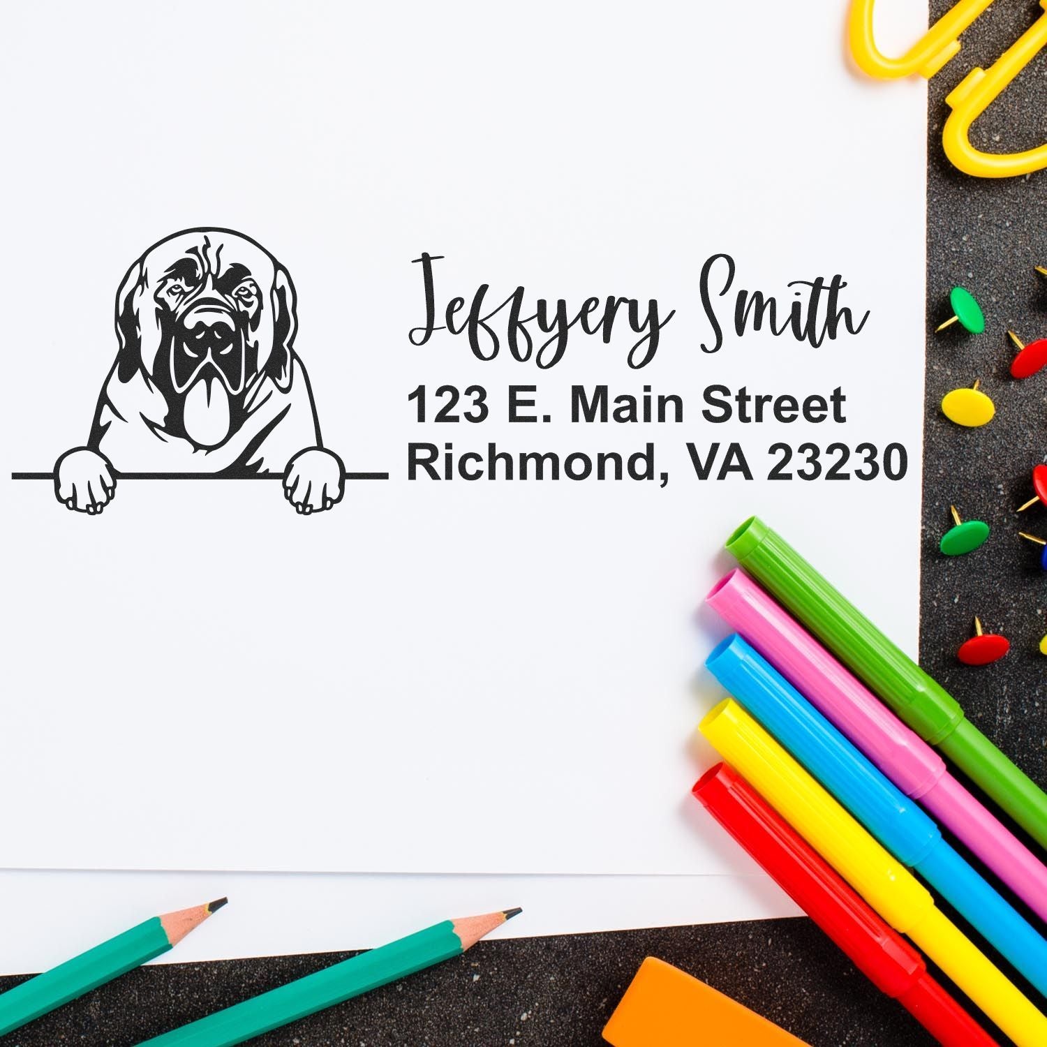 Mastiffs Name and Address Stamp Self-Inking