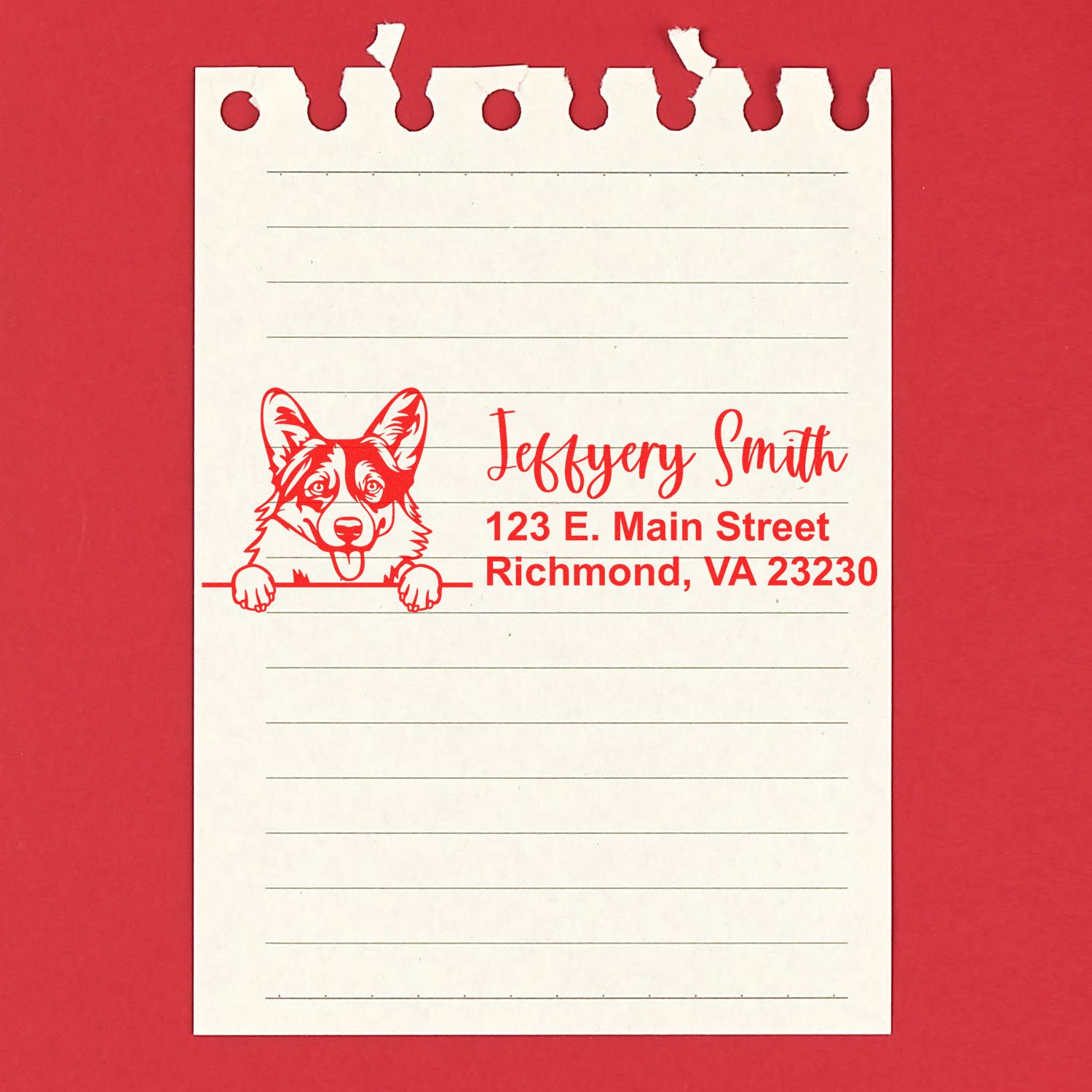 Pre-Inked Pembroke Welsh Corgis Dog Personalized Address Stamp