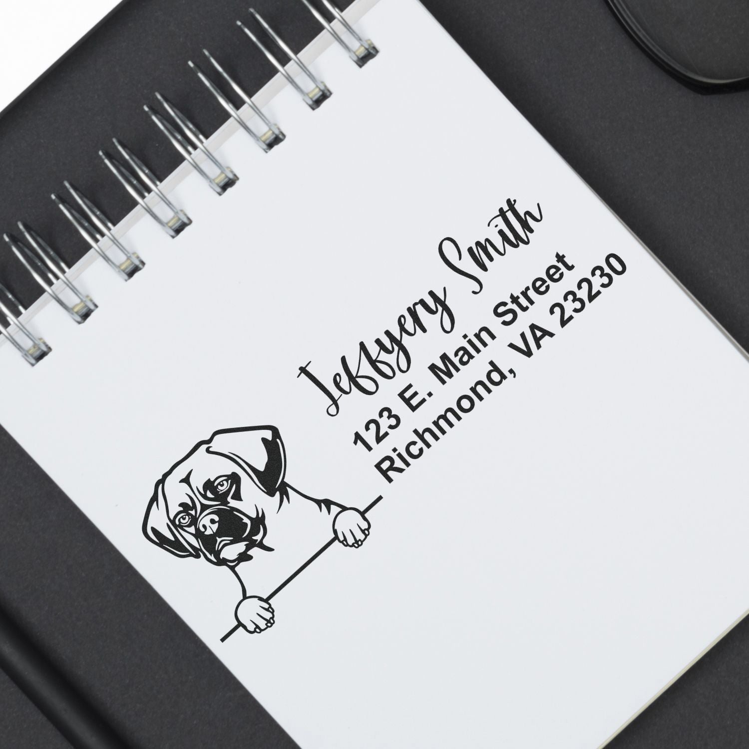 Pre-Inked Puggle Dog Personalized Address Stamp