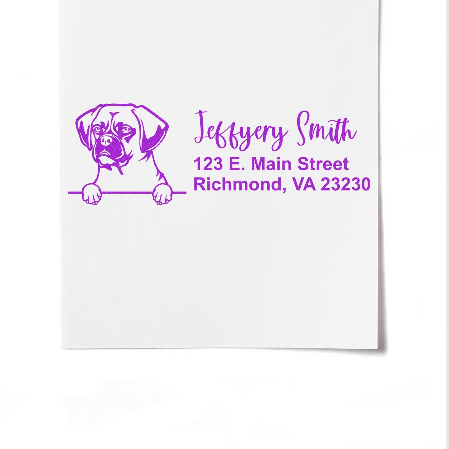 Peeking Puggle Name and Address Rubber Stamp