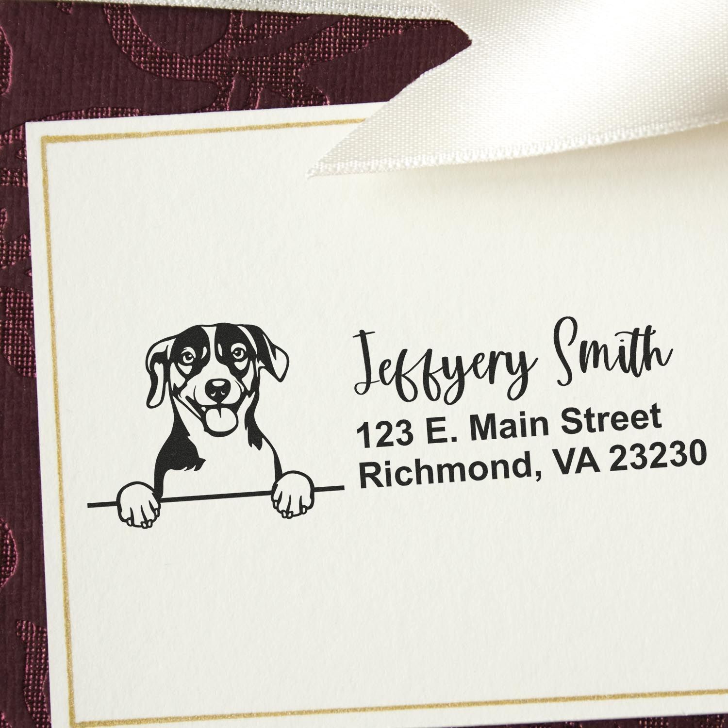 Russell Terrier Name and Address Stamp Self-Inking