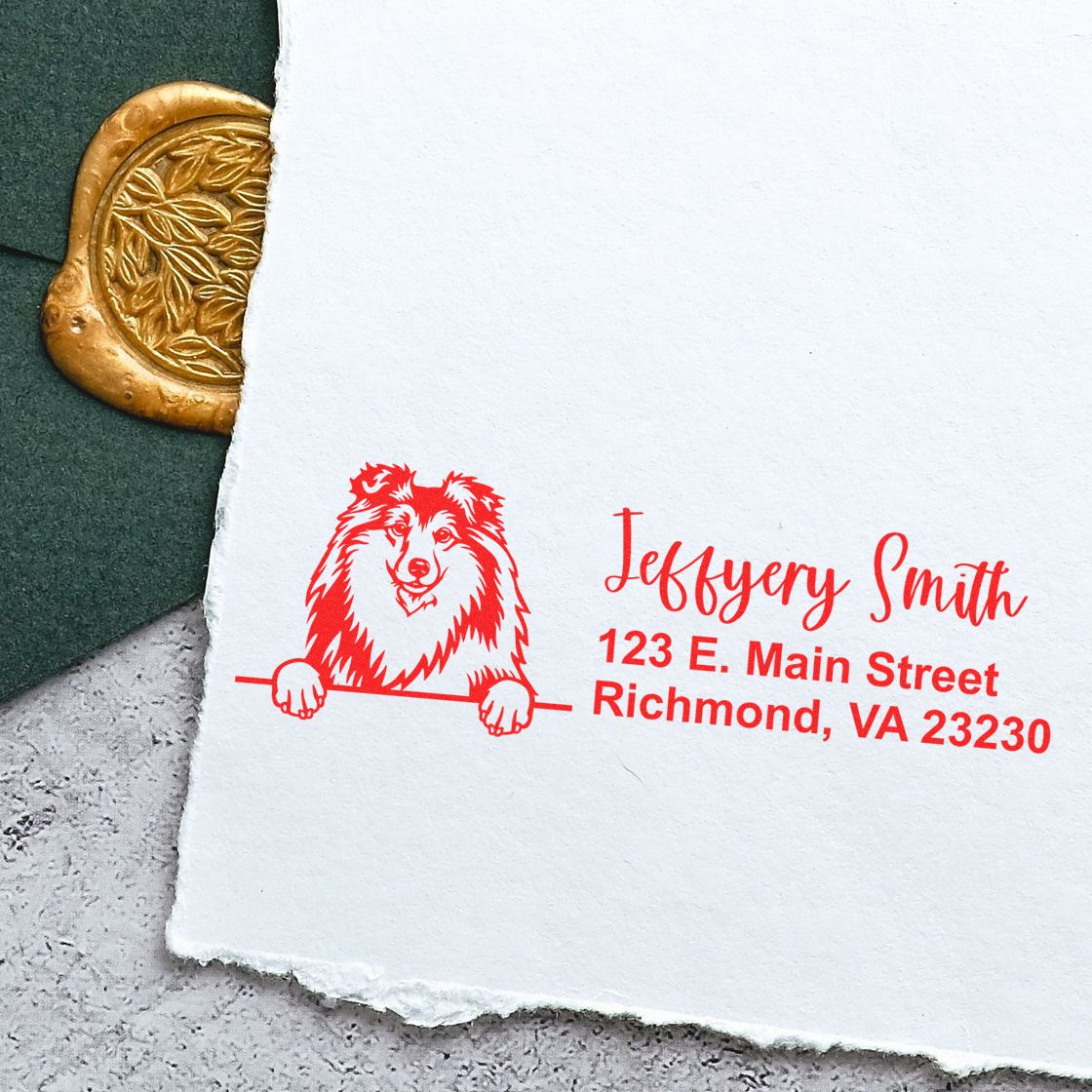 Shetland Sheepdog Name and Address Stamp Self-Inking