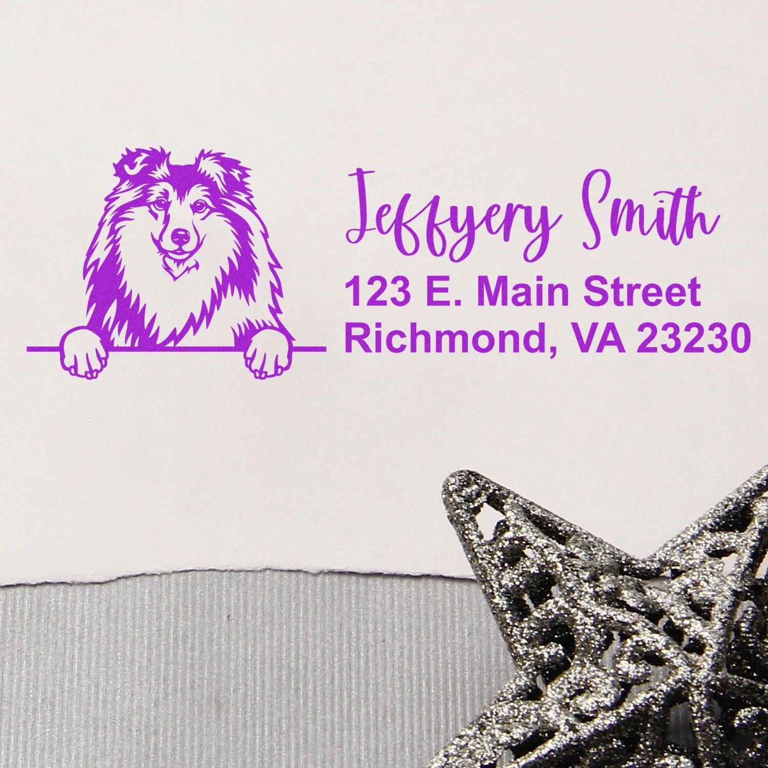 Shetland Sheepdog Name and Address Stamp Self-Inking