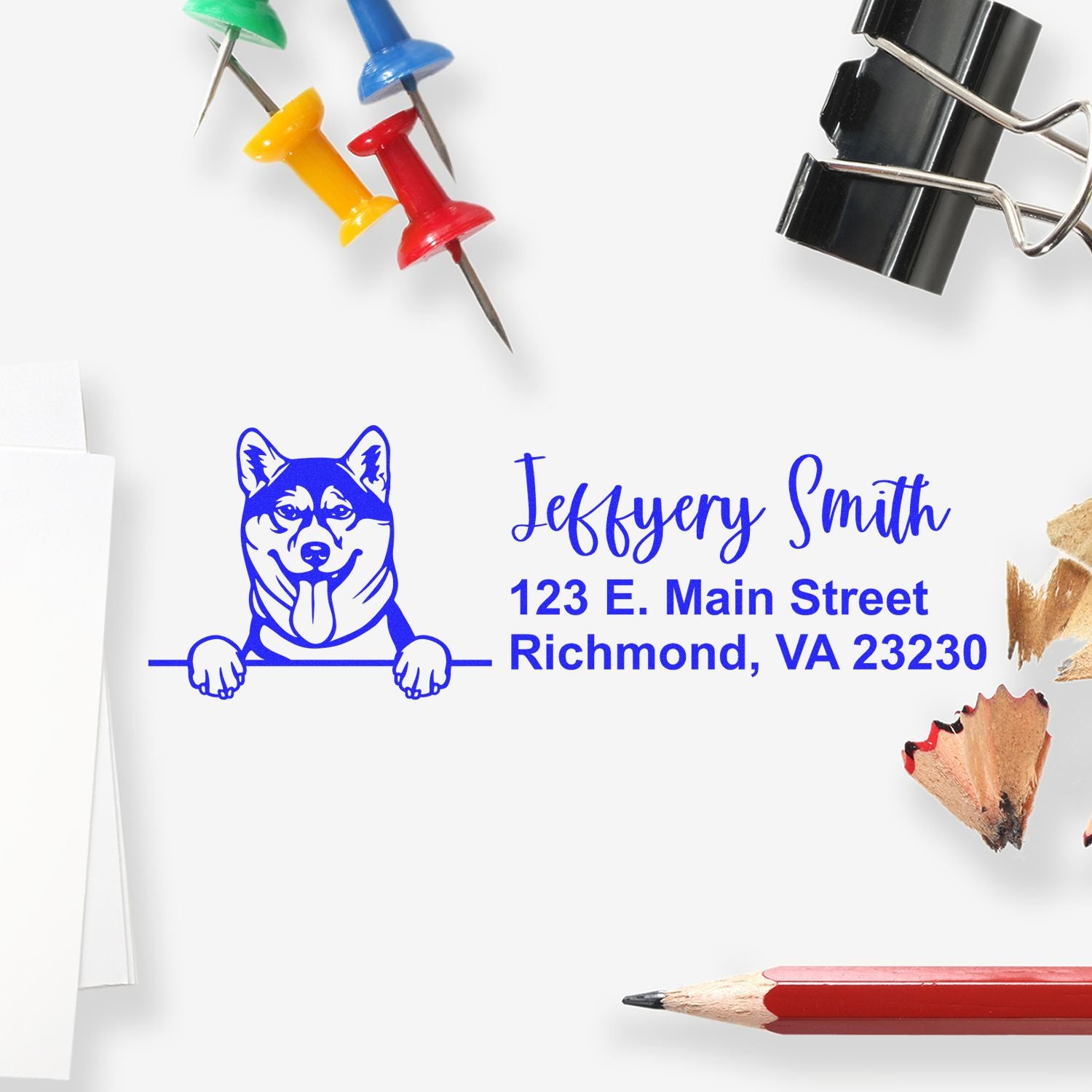 Shiba Inu Name and Address Stamp Self-Inking