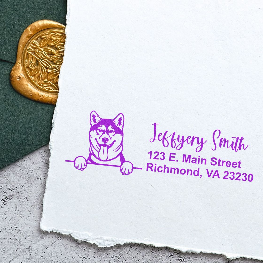 Shiba Inu Name and Address Stamp Self-Inking