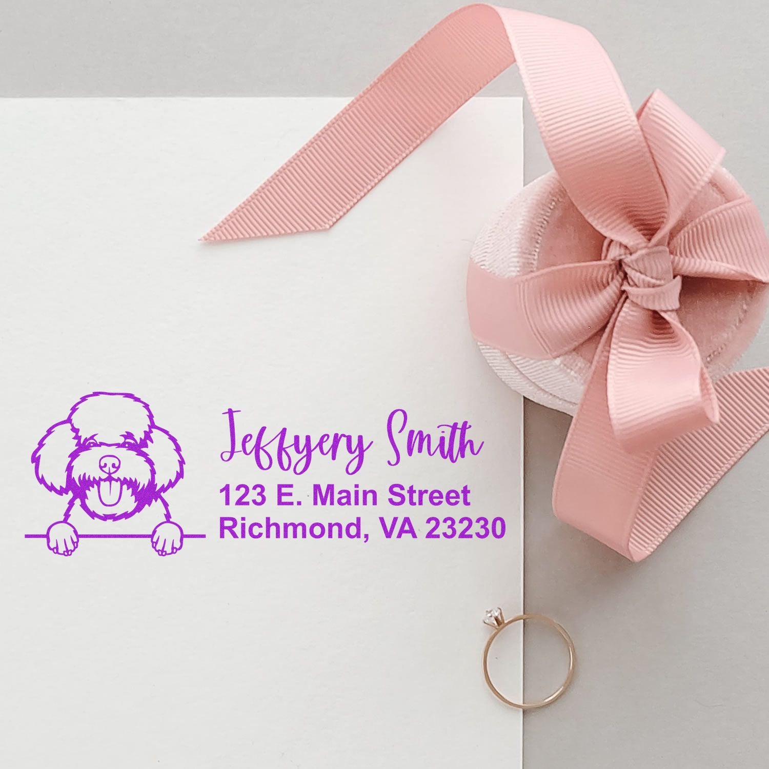 Toy Poodle Name and Address Stamp Self-Inking