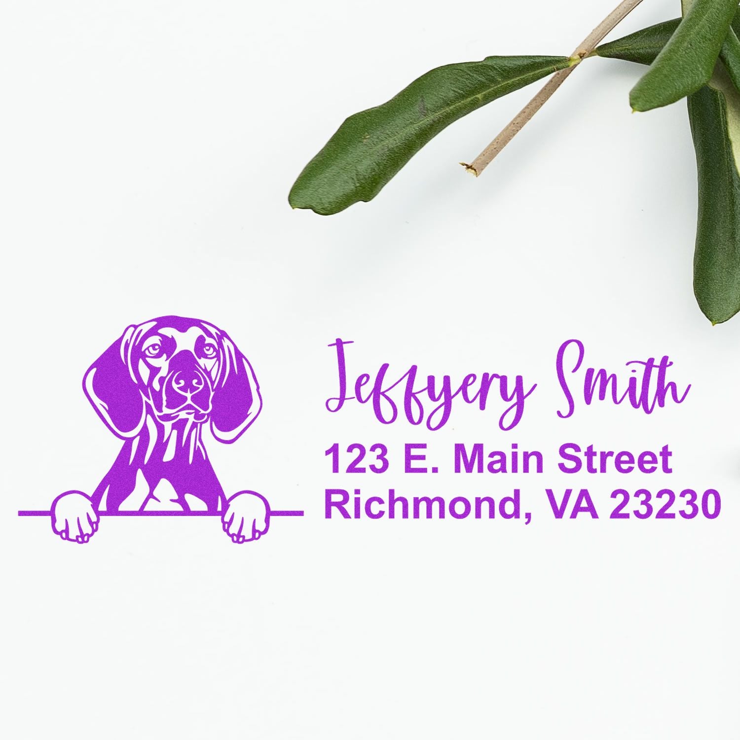 Pre-Inked Vizslas Dog Personalized Address Stamp