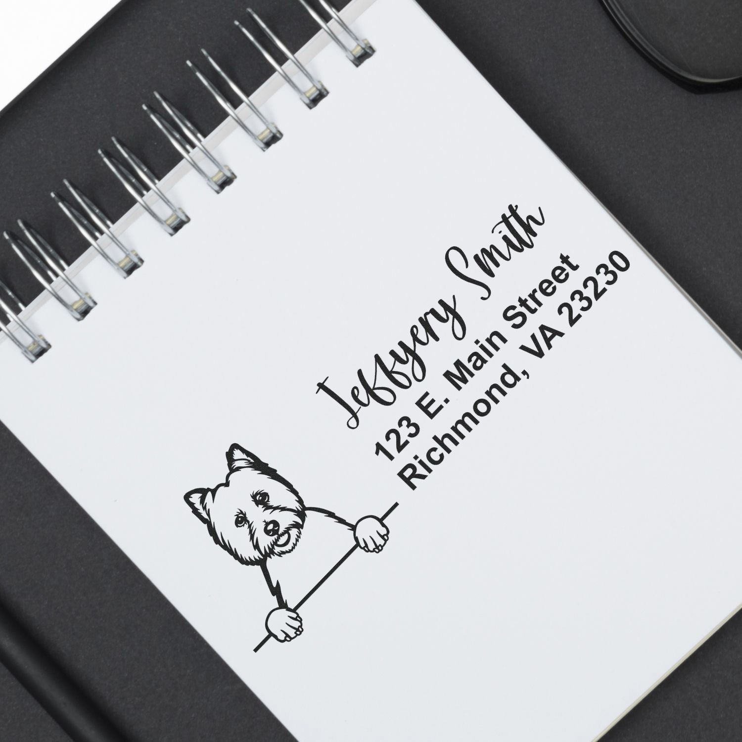 Slim West Highland White Terrier Pre-Inked Customized Stamp