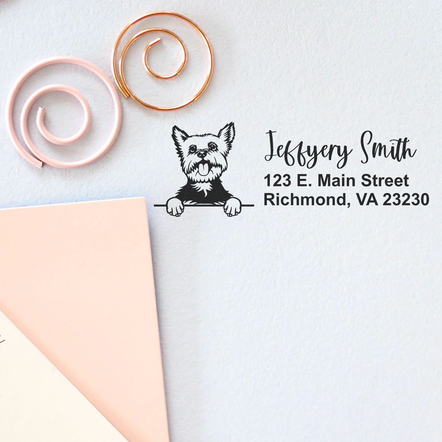 Yorkie Name and Address Stamp Self-Inking