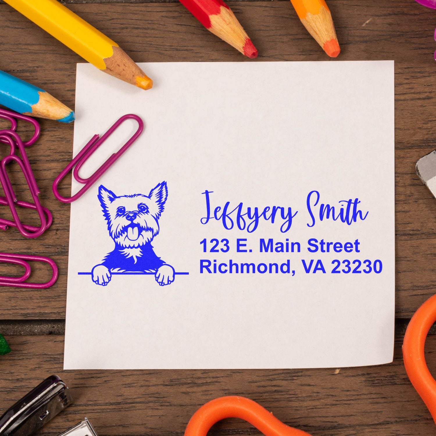 Yorkie Name and Address Stamp Self-Inking