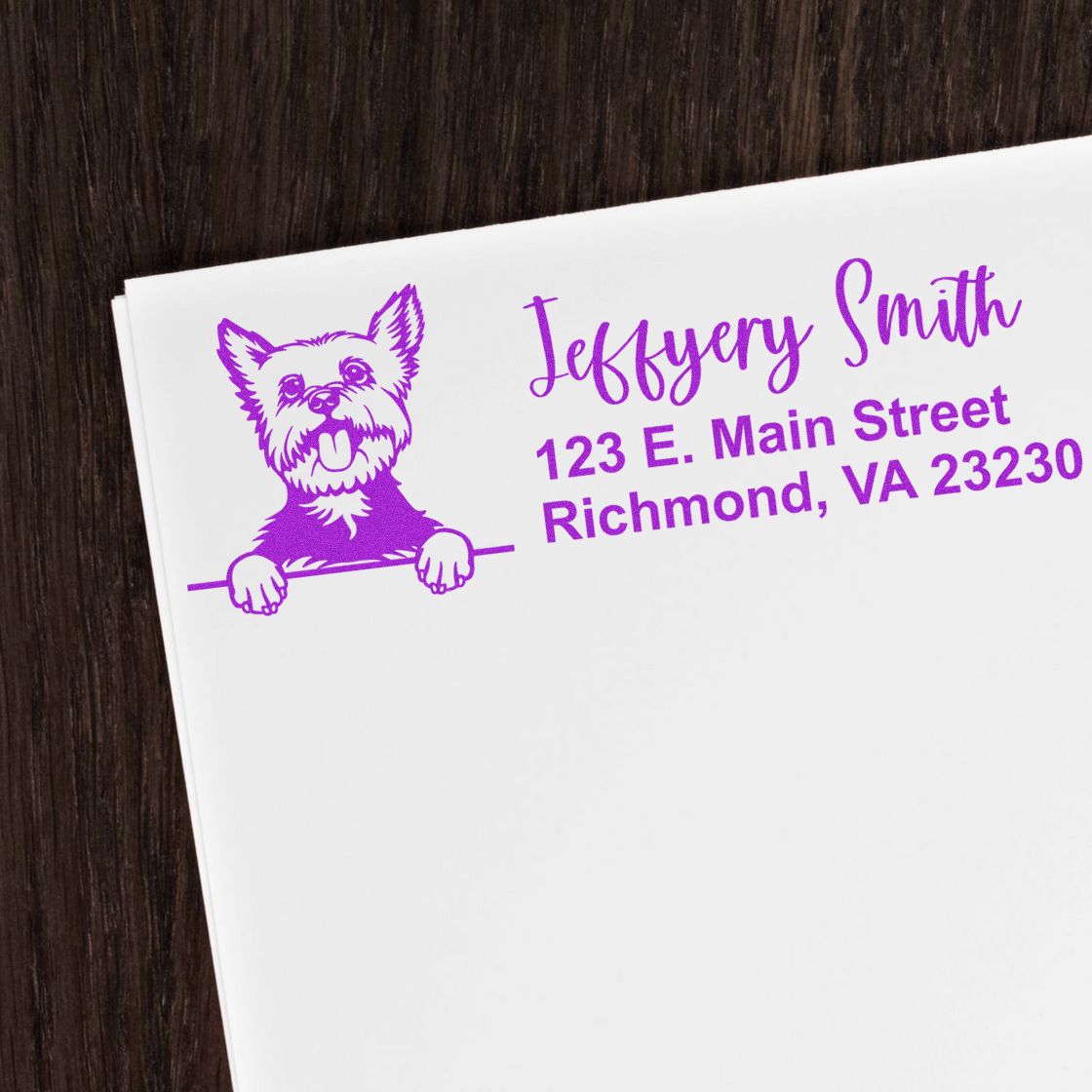 Yorkie Name and Address Stamp Self-Inking