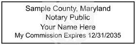 Maryland Rectangular Notary Stamp Imprint Example