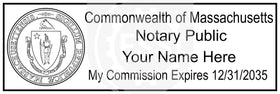 Massachusetts Rectangular Notary Stamp Imprint Example