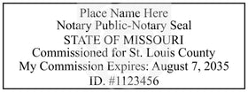 Missouri Rectangular Notary Stamp Imprint Example