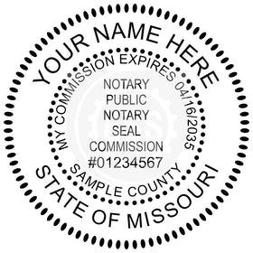 Missouri Round Notary Stamp Imprint Example