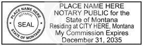 Montana Rectangular Notary Stamp Imprint Example