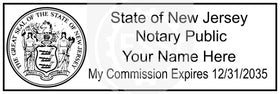 New Jersey Rectangular Notary Stamp Imprint Example