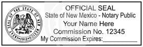 New Mexico Rectangular Notary Stamp Imprint Example
