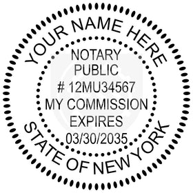 New York Round Notary Stamp Imprint Example