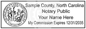 North Carolina Rectangular Notary Stamp Imprint Example