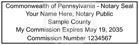 Pennsylvania Rectangular Notary Stamp Imprint Example