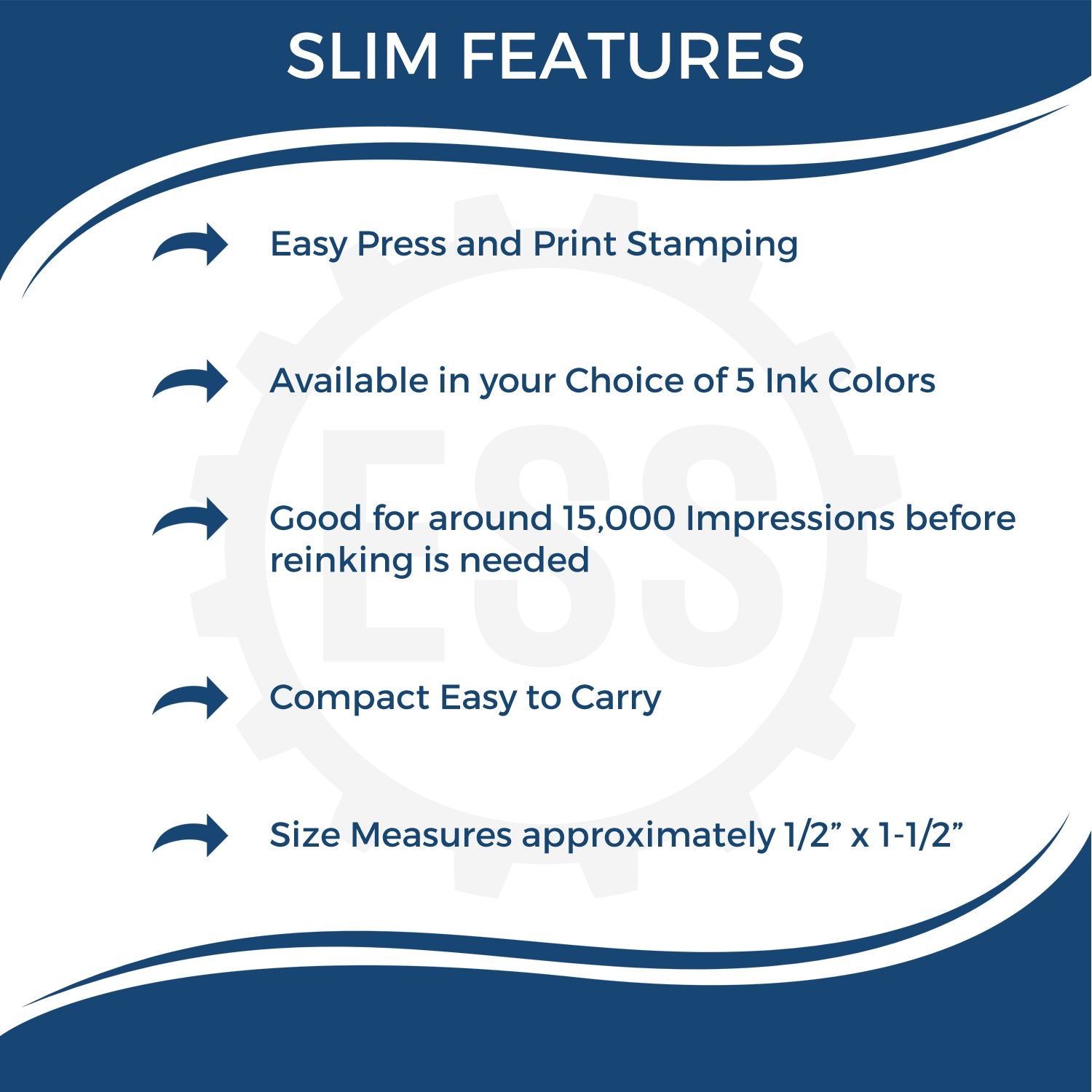 Slim Pre-Inked Bold Font File Stamp