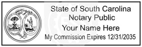 South Carolina Rectangular Notary Stamp Imprint Example