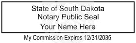 South Dakota Rectangular Notary Stamp Imprint Example