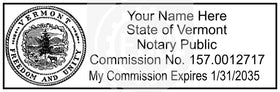 Vermont Rectangular Notary Stamp Imprint Example