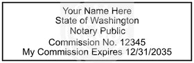 Washington Rectangular Notary Stamp Imprint Example