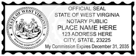 West Virginia Rectangular Notary Stamp Imprint Example