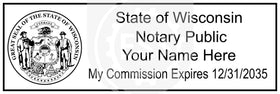 Wisconsin Rectangular Notary Stamp Imprint Example