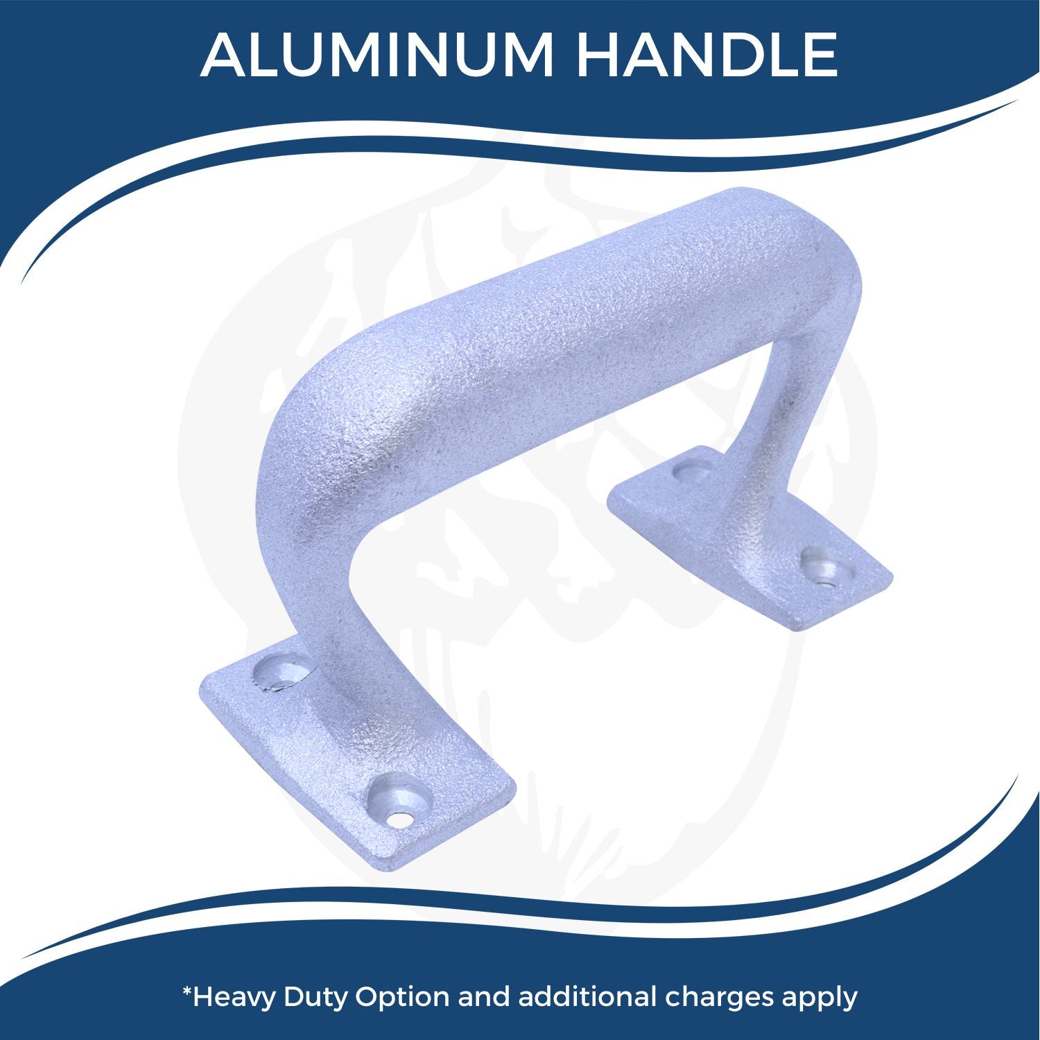 Image of an aluminum handle option for the Custom Rubber Stamp Size 3 x 10. Heavy-duty option with additional charges.