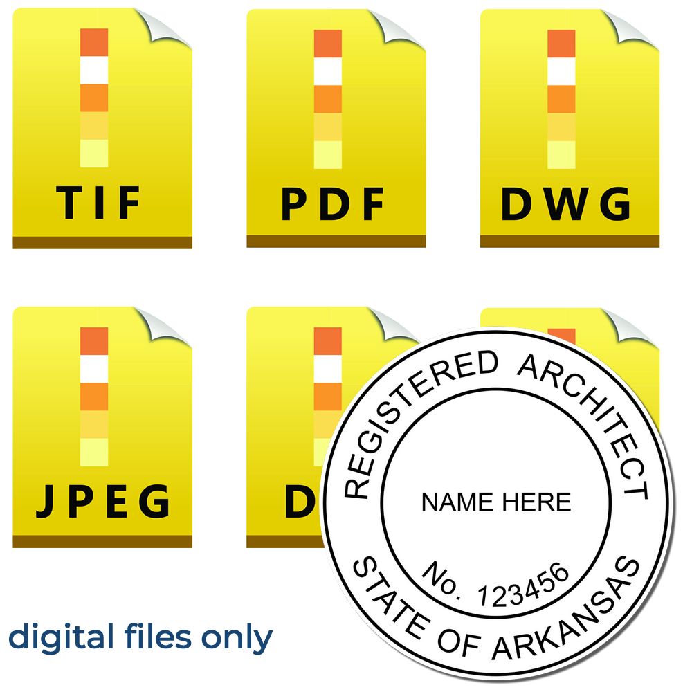 Digital Arkansas Architect Stamp, Electronic Seal for Arkansas Architect Main Image