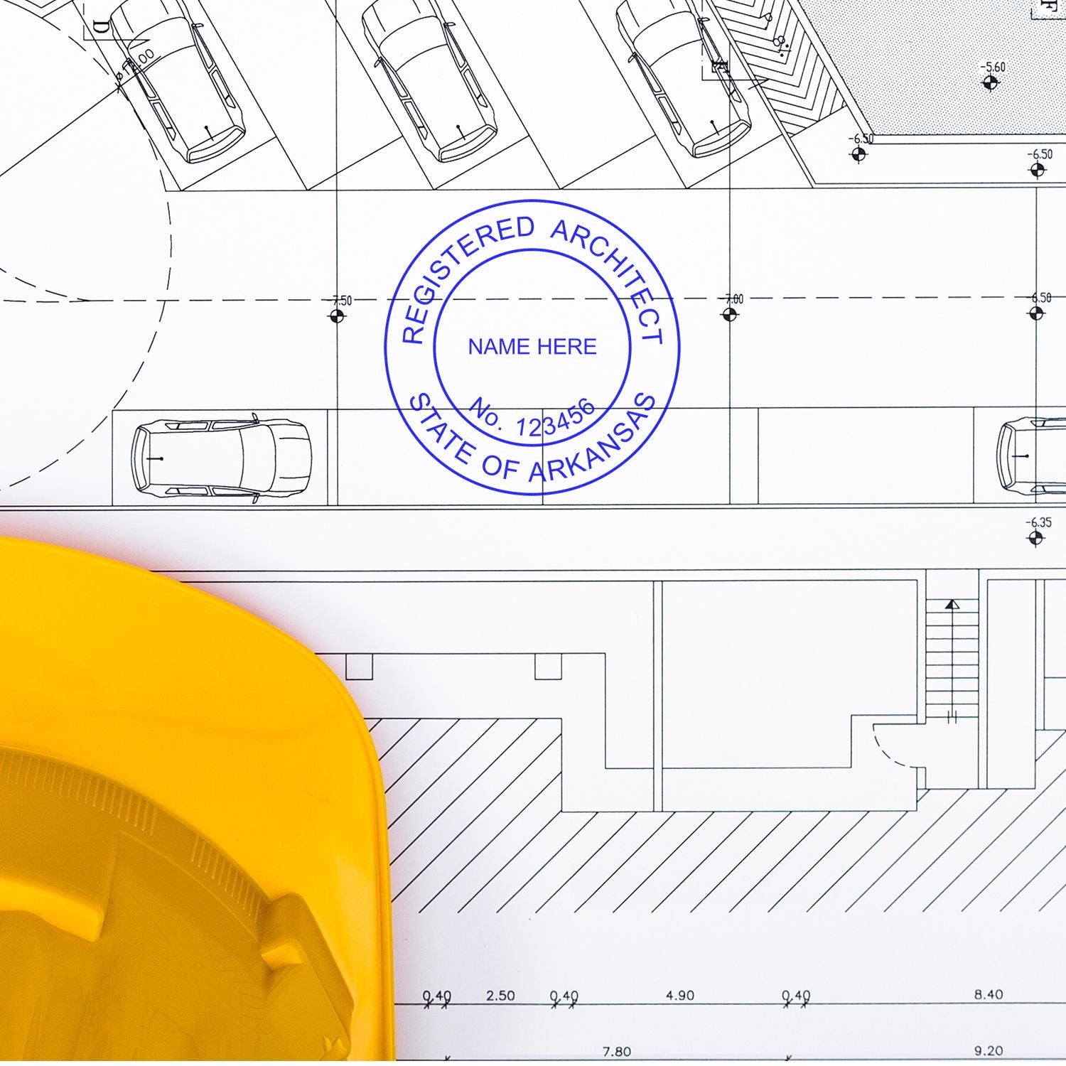 Digital Arkansas Architect Stamp, Electronic Seal for Arkansas Architect Size Overlay