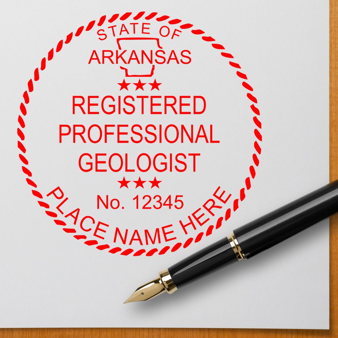 Another Example of a stamped impression of the Self-Inking Arkansas Geologist Stamp on a office form