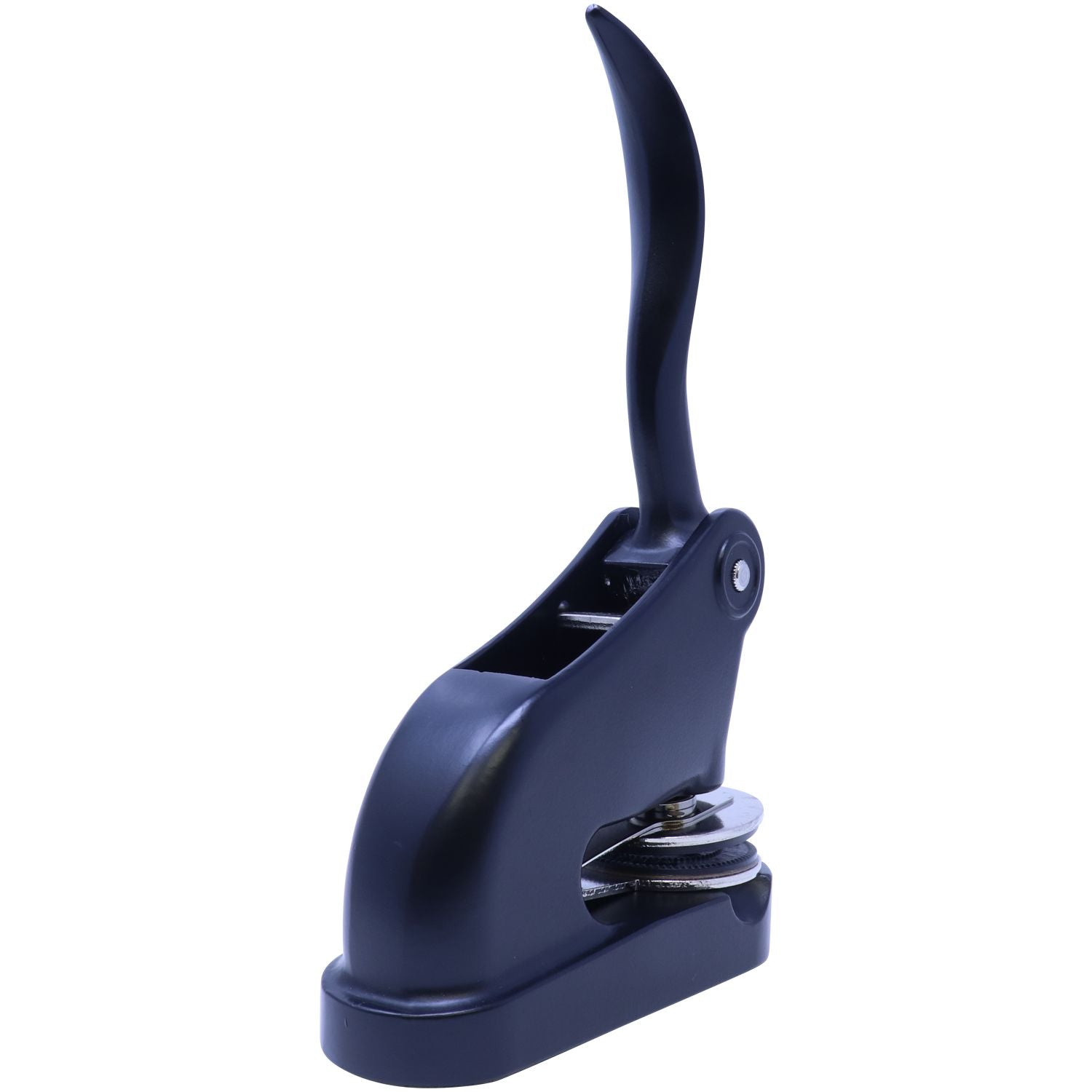 Professional Engineer Black Gift Seal Embosser with a sleek, ergonomic design, shown from the back left side view. The embosser features a black finish and a lever for easy use.