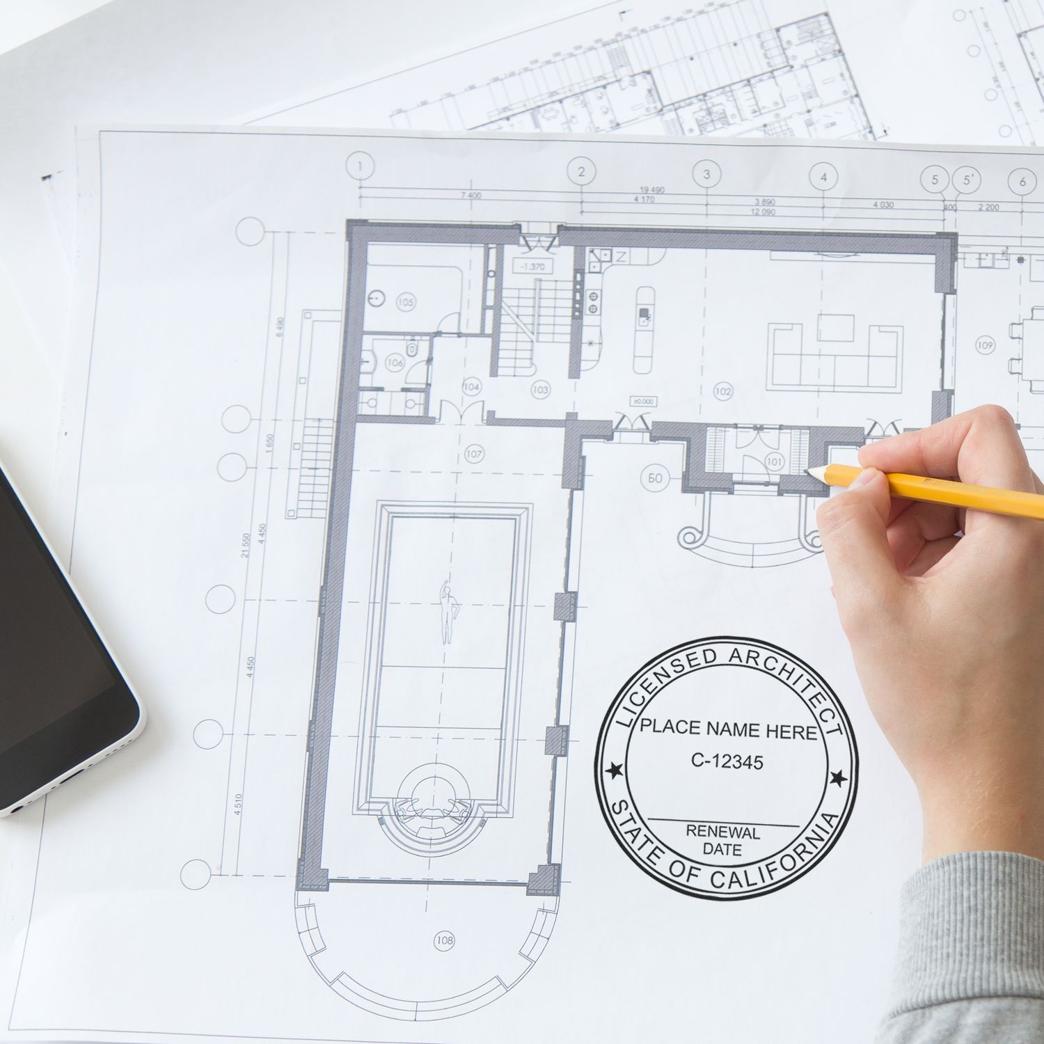 Digital California Architect Stamp, Electronic Seal for California Architect Mount Only