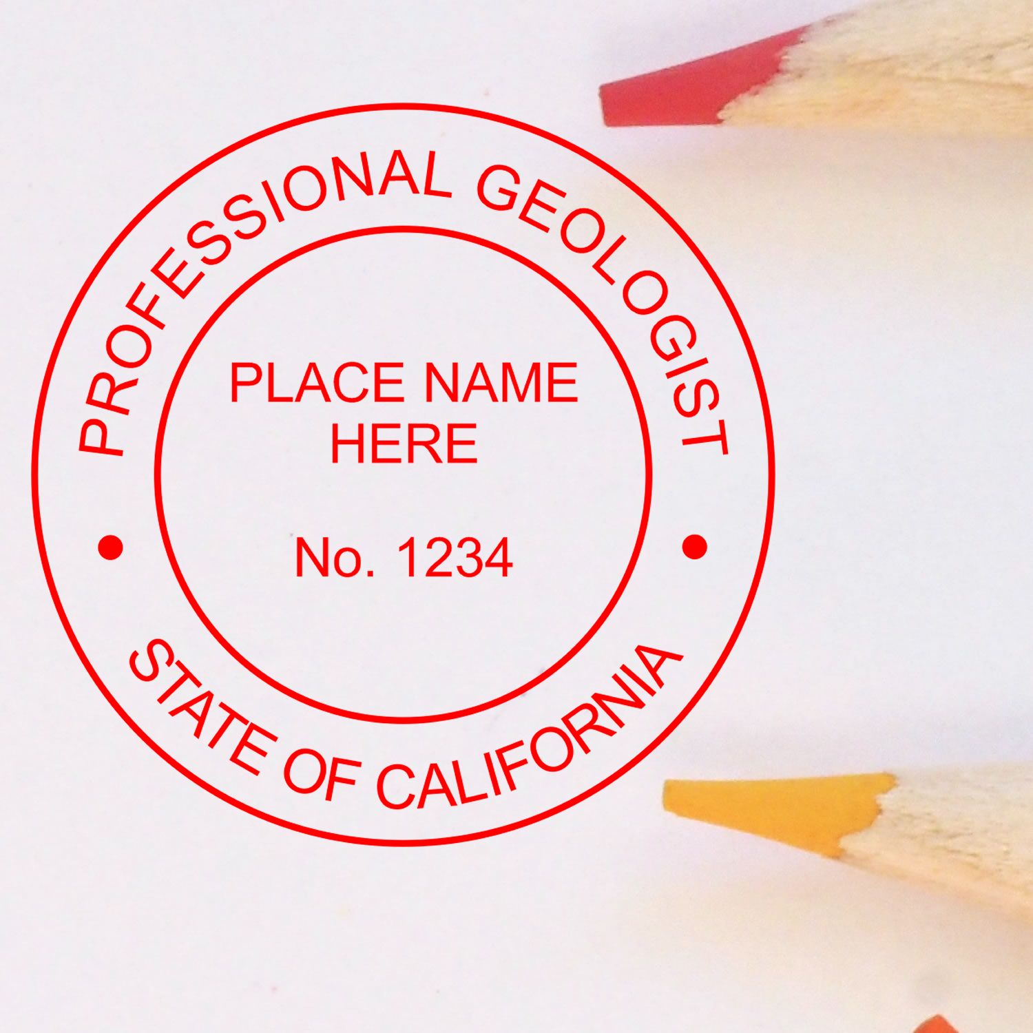 The Digital California Geologist Stamp, Electronic Seal for California Geologist stamp impression comes to life with a crisp, detailed image stamped on paper - showcasing true professional quality.