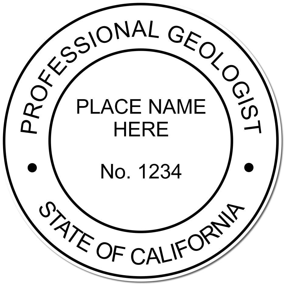 A stamped imprint of the Self-Inking California Geologist Stamp in this stylish lifestyle photo, setting the tone for a unique and personalized product.