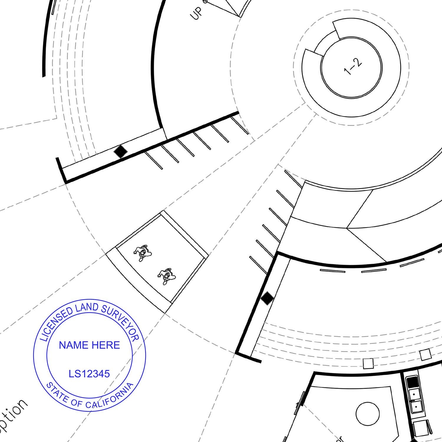 California Land Surveyor Seal Stamp In Use Photo