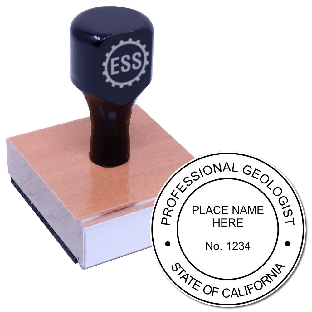 The main image for the California Professional Geologist Seal Stamp depicting a sample of the imprint and imprint sample