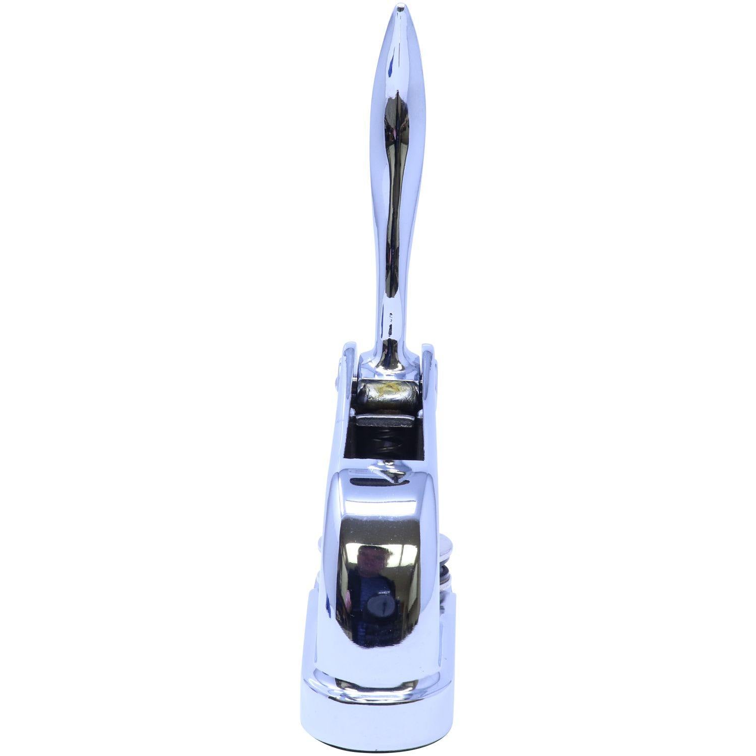 Land Surveyor Chrome Gift Seal Embosser with a sleek, polished finish, shown from the backside view, highlighting its elegant design.