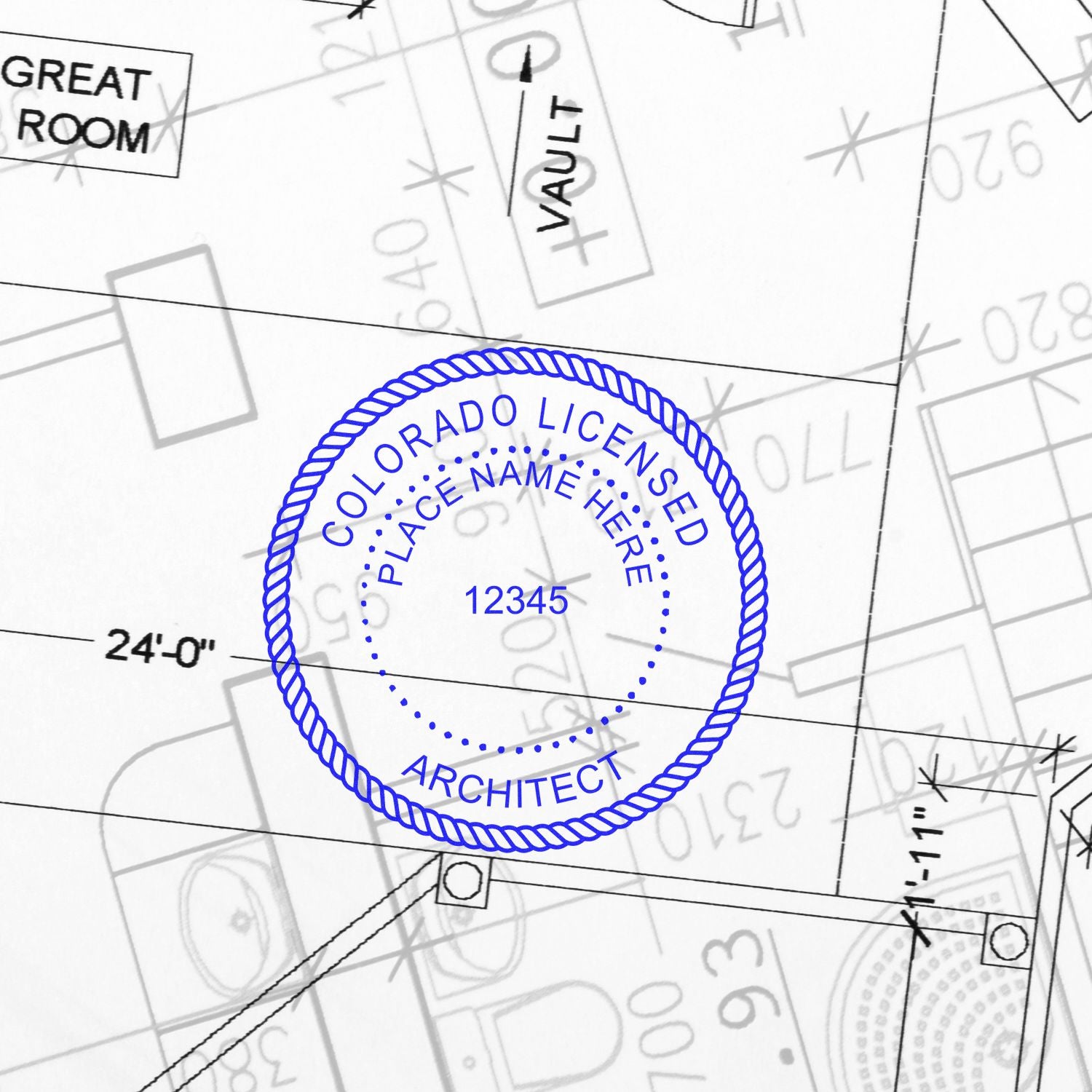 Digital Colorado Architect Stamp, Electronic Seal for Colorado Architect Size Overlay