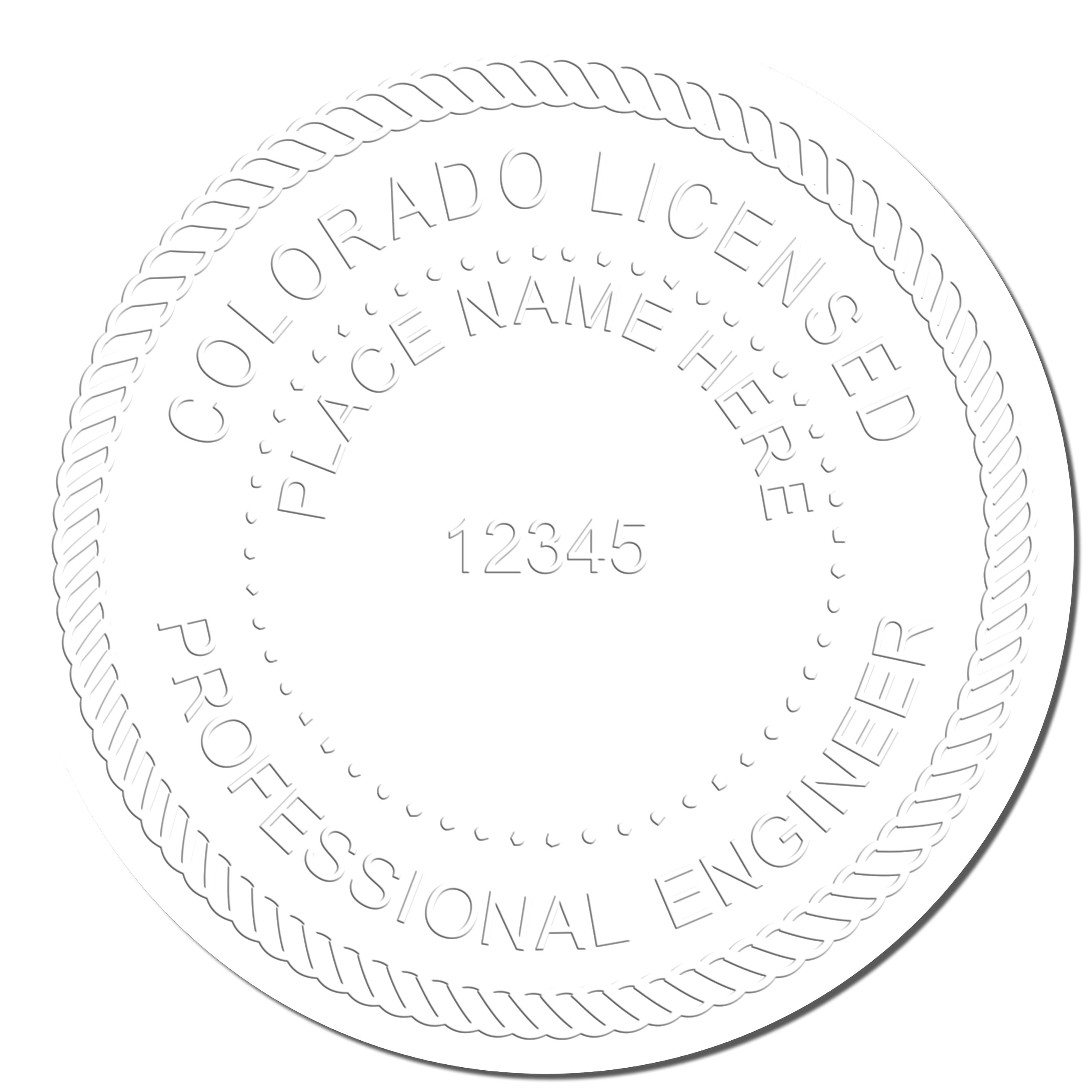 The Soft Colorado Professional Engineer Seal stamp impression comes to life with a crisp, detailed photo on paper - showcasing true professional quality.